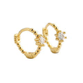 925 Sterling Silver Simple Round White Zircon Hoop Earrings for Women Fashion Party Vintage Ear Buckle Jewelry Gift