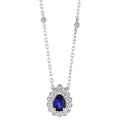 Top Selling Pear Shaped Sapphire CZ Jewelry New Design 925 Sterling Silver Women Necklace