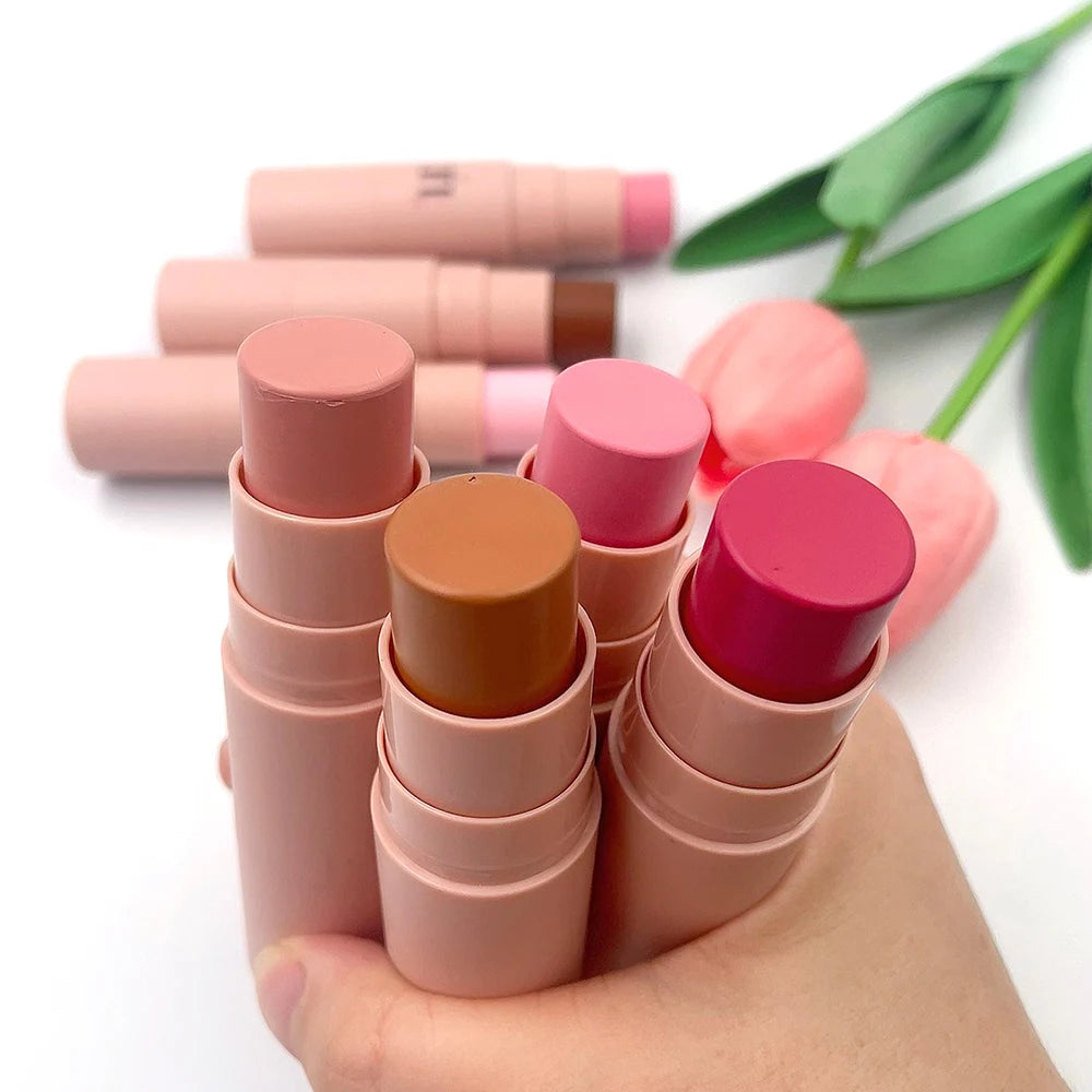 Natural Look Blush Stick Cruelty Free Vegan Waterproof Moisturizer Matte Cream Blush Cosmetics Blush Stick With Brush