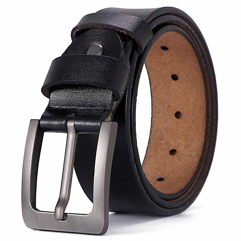 LQbelt Classic Design Male Fashion Pin Buckle Belts Cowhide Leather Belts for Men Wholesale Factory
