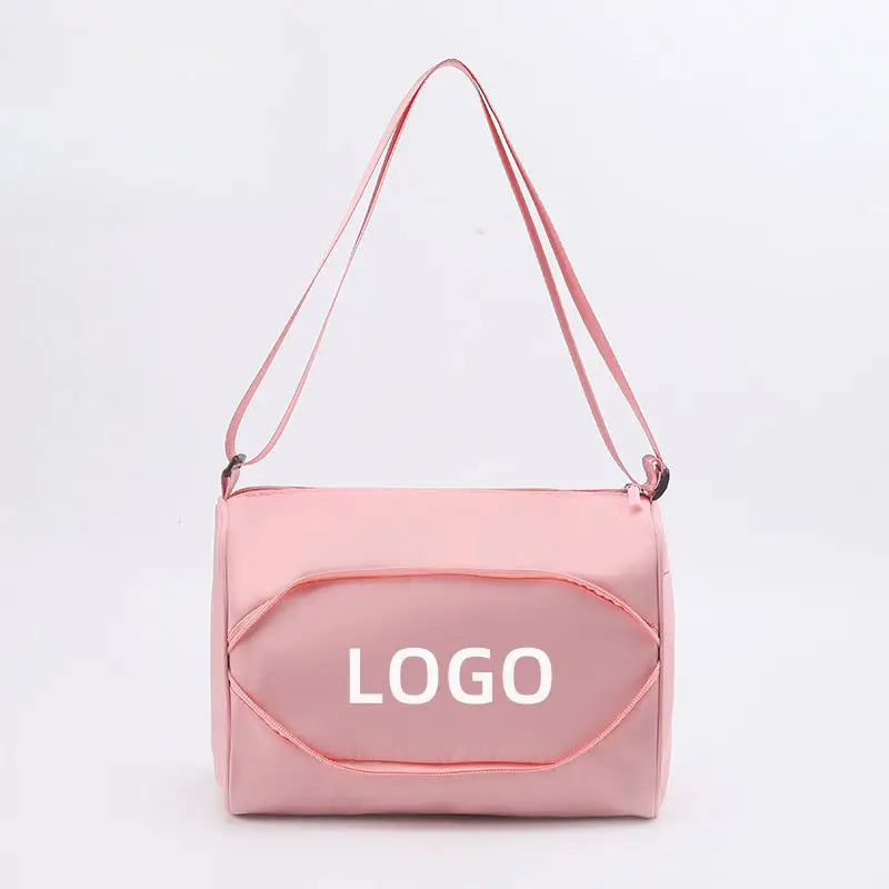Small Sports Gym Bag for Women Customizable Logo Fashionable Stripe Pattern Nylon Zipper Closure for Beach Yoga Dance Exercise