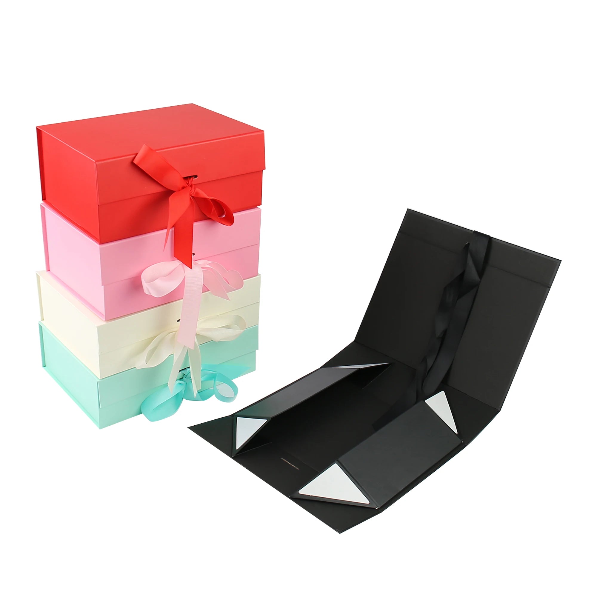 Custom Simple Logo Hot Stamping UV Printed Magnetic Folding Flip Gift Boxes Clothing Packaging Socks Crafts Shipping Paper Box