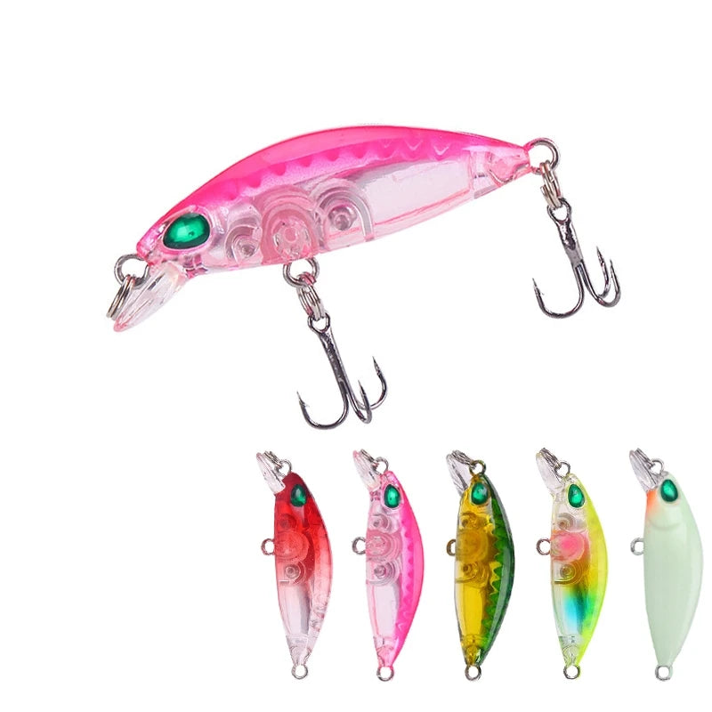 2g/4cm Mini Luminous Minnow Floating Lure Artificial Lifelike Hard Minnow Fishing Lure