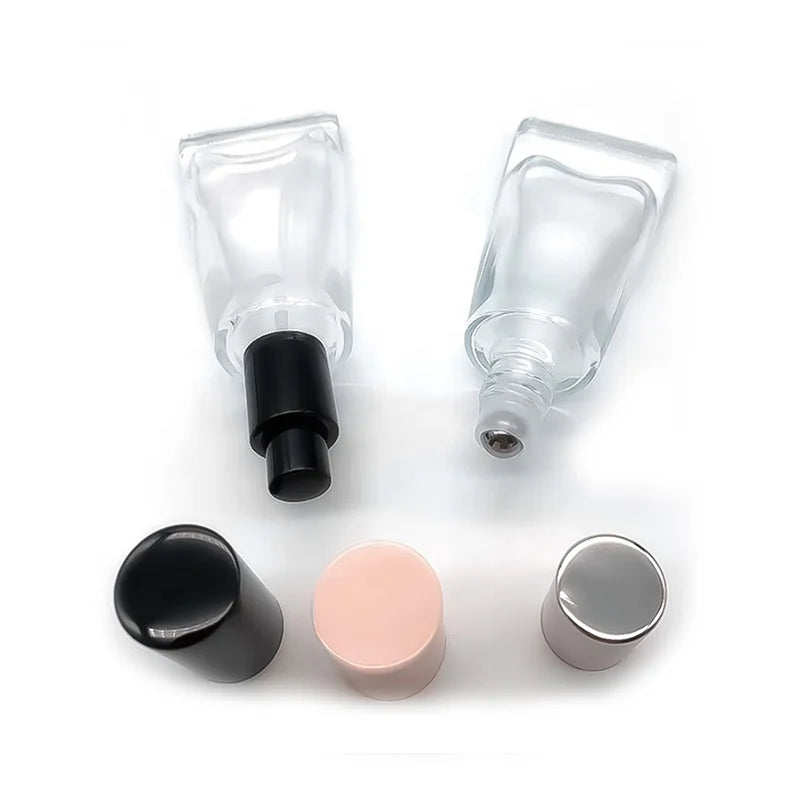 High-end Unique Design Recyclable Empty Fancy Tube Shape Mini Clear Glass Spray Perfume Bottle 10ML