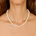 18K Gold Stainless Steel Glass Pearl Sailor Buckle Round Glass Bead Necklace 43cm+5cm Women Necklace