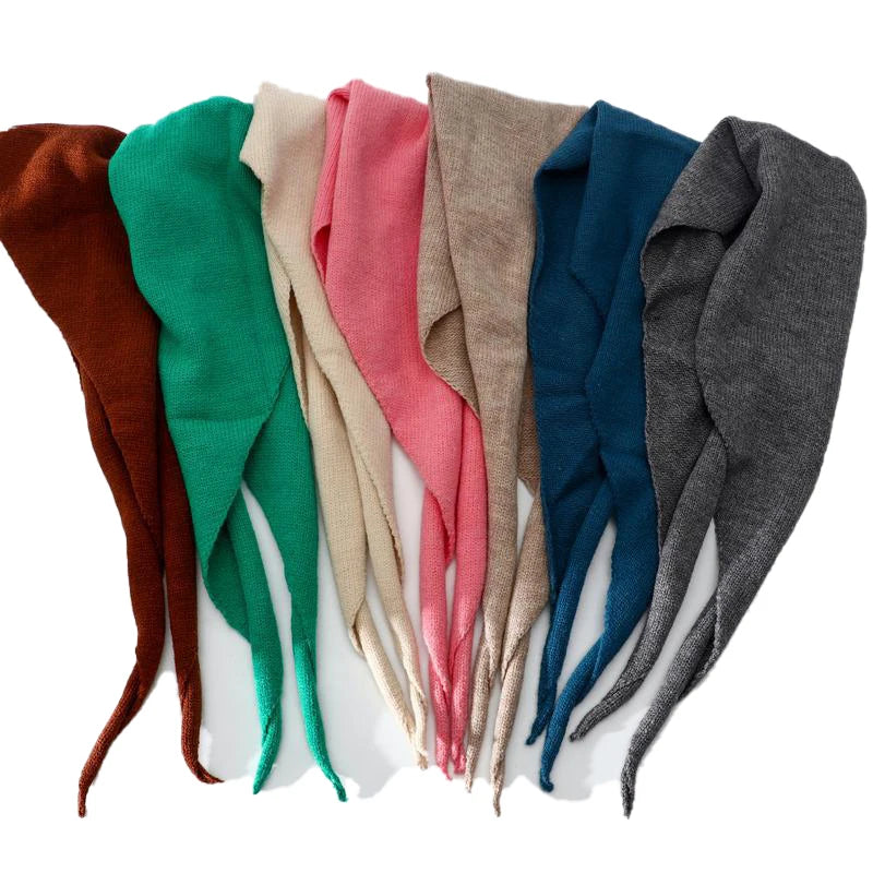 Autumn Winter Women Knitted Scarf Solid Triangle Acrylic Scarf Women Warm Neck Scarf