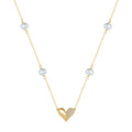 RINNTIN GPN66 925 Sterling Silver Zircon Heart Pendant Necklace Fine Jewelry Necklace Fresh Water Pearl Heart Charm Necklace