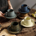 Custom Kiln Transmutation Ceramic Mug Set Cappuccino Coffee Porcelain Teacup Coffee Cup and Saucer