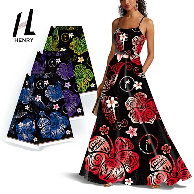 Factory Price Islander Style Micronesia Chuuk Guam Marshall Mumu Digital Print 100% Polyester Fabrics for Garment Skirt