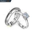 Free Size Adjustable Couple Ring for Wedding Engagement Jewelry Diamond Ring Crystal Rings