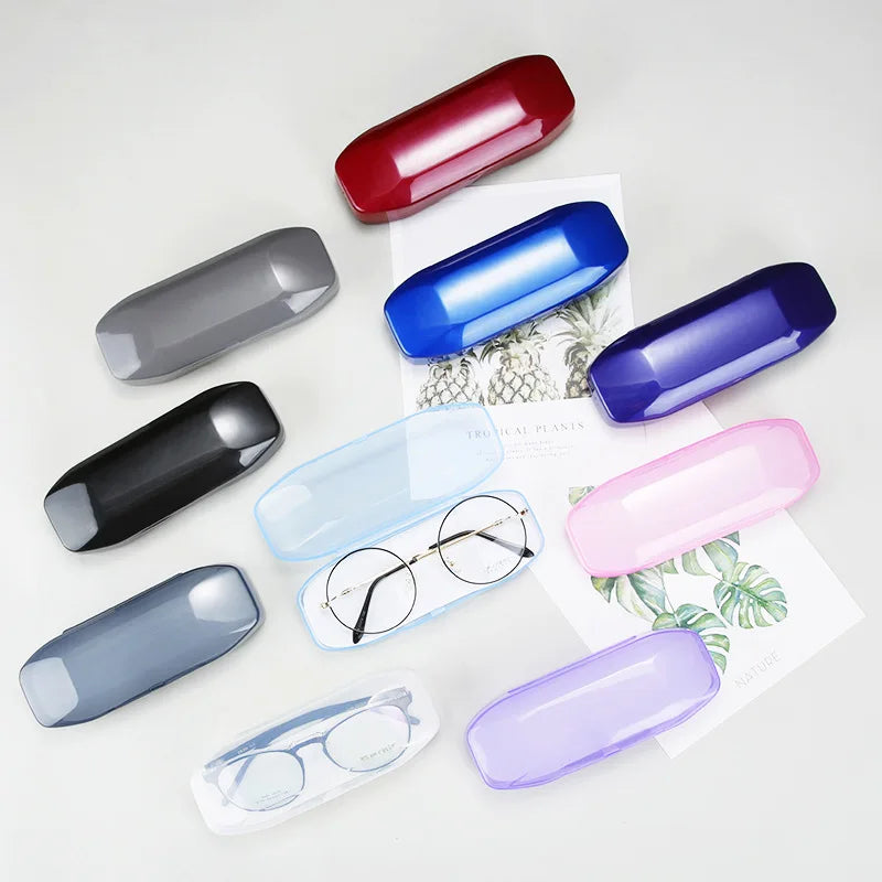 High-End New Rectangle Shape Sunglasses Case Matte Hard Plastic Shell for Myopia Presbyopia Glasses