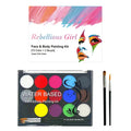 15 Color Non-Toxic Water Base Face Body Paint Kit with Brush Cosplay Makeup Body Painting Supplies