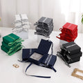 9.5x9.1x3.5cm Flip Gray Foam Jewelry Gift Box Elegant Ribbon Book Necklace Earrings Bracelet Ring Packaging with Premium Style