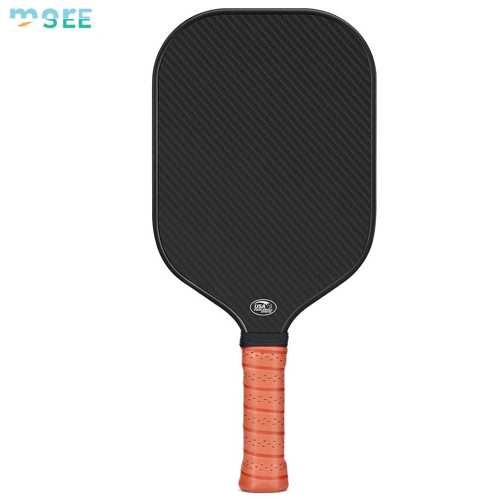 SeeMore Professional Players Series Carbon Fiber Surface (CFS) High Grit Spin 16MM Pickleball Paddle Portable and for Children
