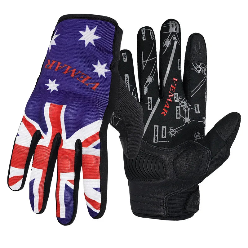 New Fashion Four Season Racing Gloves Skeleton Design with Non-Slip Touch Screen Technology for Motorbike and Cycling