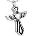 Heart wings Cross Urn Stainless Steel Cremation Cross Memorial Pendant Ashes Holder Keepsake Necklace Flying Locket Celtic