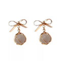 Hot Selling New Delicate Unique Bowknot Cat's Eye  Allergy Proof Copper Earringsfor Women Cute Jewelry Gifts