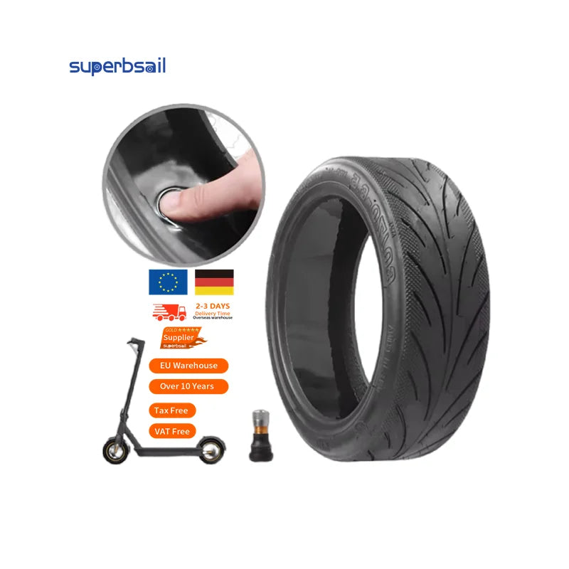 Superbsail EU Warehouse 10 Inch Electric Scooter Tire 60/70-6.5 Tubeless Tires With Glue Inside for Max G30 G30E Scooter Tires