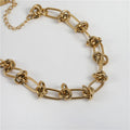 Fenny 18K PVD Plated Wholesale No Fade Stylish Personality Dainty Solid Knot Chain Stainless Steel Bracelet for Women