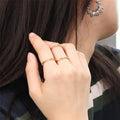 Chris April 316L Stainless Steel PVD Gold Plating Ring Sets for Girls
