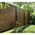 JHR Customized Emerging Wood Composite Fence Aluminum Post Outdoor Decoration Privacy Slat Wall Wpc Fence Panel