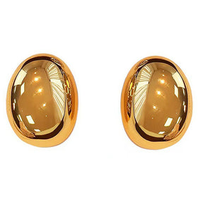 Trendy Gold Plated Link Chain Exaggerated Chubby Peas Oval Glossy Thick Pendant Necklace for Women Exquisite Jewelry Gift