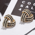LYB5042 Wholesale Fashion Gold Stud Earrings Triangle Black Earrings for Women