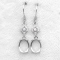 Sterling Silver 8*10mm Semi Mount Hook Earrings Empty Support Blank Claws Setting S925 Base Without Center Stone for DIY Inlay