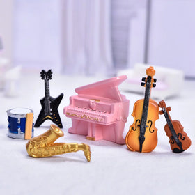 High Quality Lovely Miniature Musical Instruments Piano Guitar Violin Resin Craft Decoration