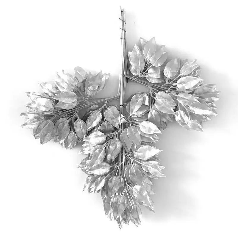 Silk Floral Arrangement for DIY Wedding Bouquet Artificial Ficus Leaves Faux Benjamina Tree Greenery Additions for Birthday