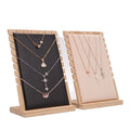 Multiple Colors Bamboo Velvet Leather Necklace Chain Bracelets Jewelry Display Stand Holder