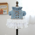 OEM ODM Summer Puppy Clothes Cute Retro Heartbeat Denim Skirt for Dogs and Cats Sustainable Pet Wedding Dresses Dog Skirts