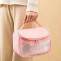 Custom Stock Woman Mesh Make up Cosmetic case Bag Mesh Outdoor Marble Cosmetic Bag Pouch for Women