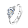 Simple Classic 1ct Moissanite Diamond Ring 925 Sterling Silver With 18K White Gold Fashion Jewelry for Women Wedding and Parties