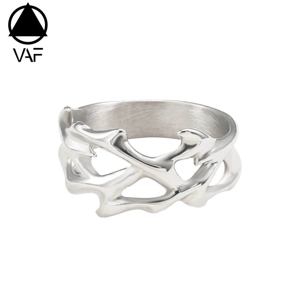 VAF Hollow Thorn Ring Stainless Steel Dragon Teeth Anillo De Espinas Huecas Hohler Dornenring Bague Epines Creuses