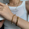 Non Tarnish Chunky Bamboo Stainless Steel Bangle Waterproof 18K Gold Plated Bangles Women Plain Minimalist Vintage Jewelry 2025