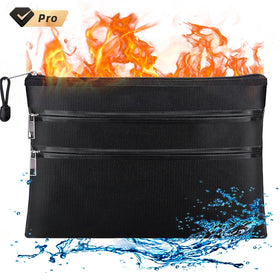 Waterproof Fireproof Zipper for Secure Document Wallet Storage Pouch Fire Resistant Data File Bag for Filing Products