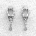 Sterling Silver 5*7mm Semi Mount Stud Eardrops Empty Frame Support Blank Setting S925 Base Without Center Stone DIY for Inlay