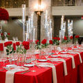 Rectangle Base Popular 6 Pillar Candlestick Wedding Crystal Glass Cylinder Candlesticks