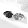 Vintage Eye Shaped Signet Ring Stainless Steel Geometric Ring Fashion Creative Gift Jewellery Wholesale