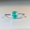 Wholesale Vintage 1 Carat Diamond 5A CZ Green Cubic Zircon Oval Cut 925 Sterling Silver Wedding Ring Classic Style for GIA