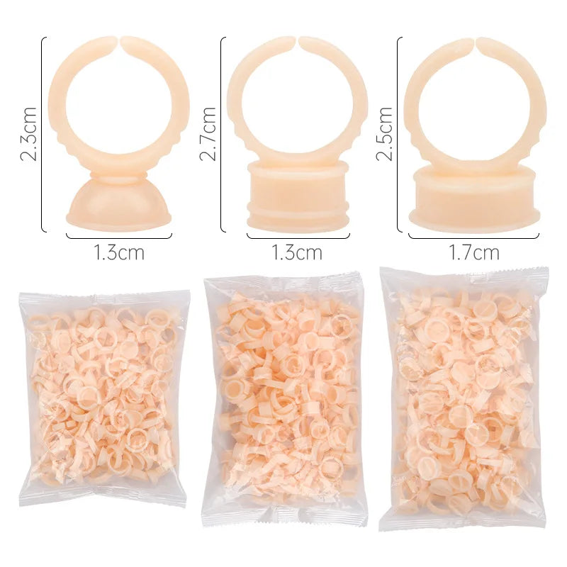 Wholesale Semi-permanent Embroidery Color Cups Silicone Ring Cups Eyelash Extensions Drip Glue Ring Tray 100/pack