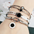 Wholesale Roman Digital Pendants 304/316L Stainless Steel Charm Bracelets Diamond Fashion Jewelry Unisex Anniversary Gift