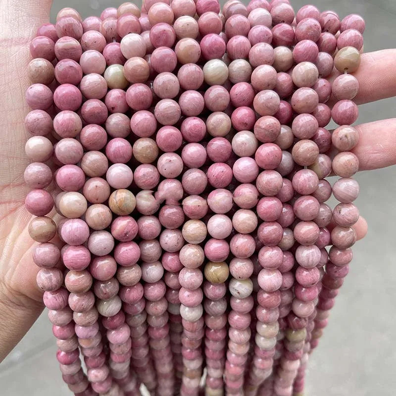 Loose Rhodonite Rhodochrosite Natural Stone Beads for Bracelet Making Gemstone Supply