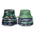 Summer All Over Print Foldable Sun Beach Cap Adult Polyester Fisherman Double Sided Reversible Hemp Bucket Hat