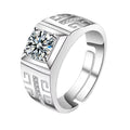 Western Style Jewelry Mens Round Cut Moissanite Wedding Band 925 Sterling Silver Ring for Men 2cttw D Color VVS1