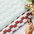 Small Grid Checked Pattern Jacquard Design Soft Brushed Flannel Fleece Fabric for Blanket Winter Coat