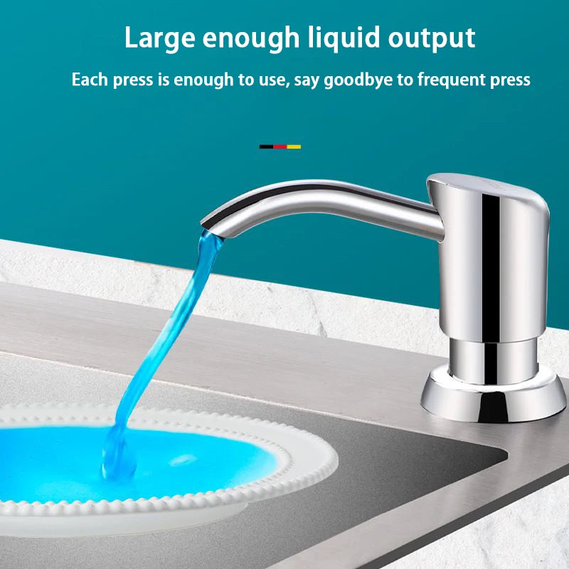 304 Stainless Steel Double Hand Soap Dispenser Press Pump for Kitchen and Bathroom