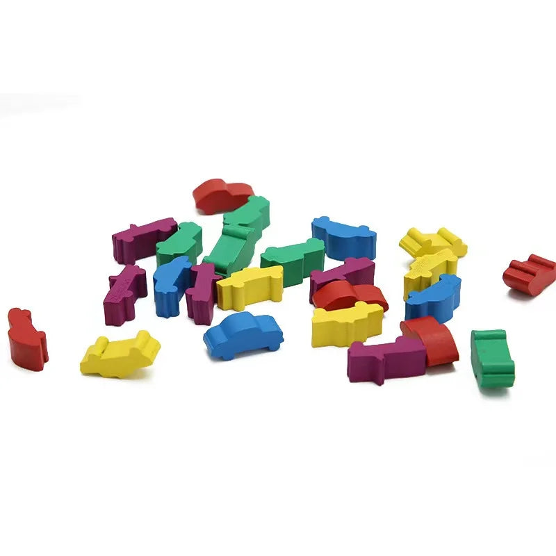 Custom Luxury Wooden Car Plane Cartoon Chess Pieces Educational Toy for DIY Board Game Accessories