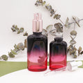50ml Black Red Gradient Oblate Glass 1oz 30ml Tincture Bottles with Rose Gold Lid